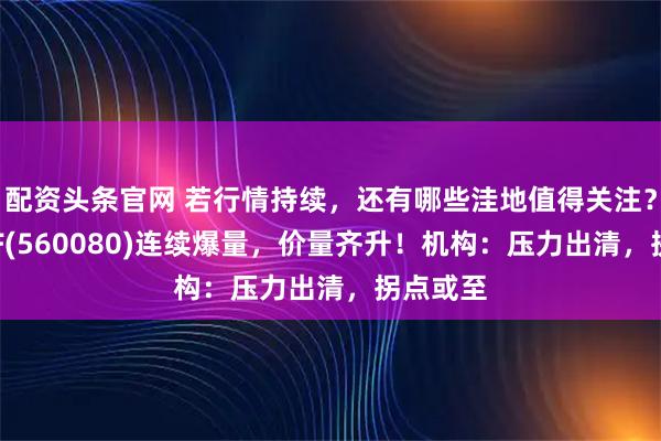 配资头条官网 若行情持续，还有哪些洼地值得关注？中药ETF(560080)连续爆量，价量齐升！机构：压力出清，拐点或至